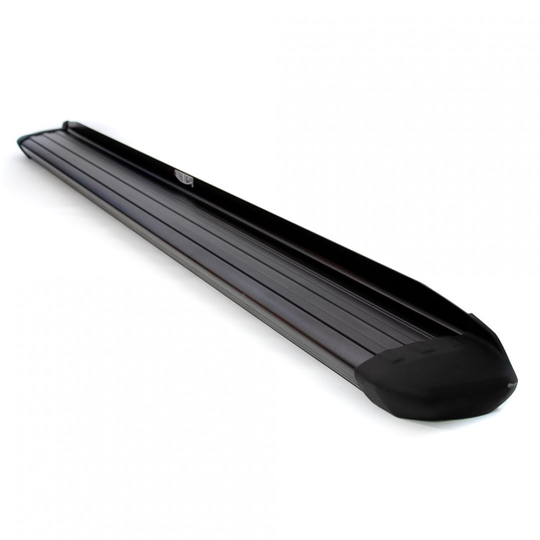 ESTRIBOS ALUMINIO NEGRO STRONG CABINA DOBLE CHEVROLET S10 12->FORD RANGER 12->TOYOTA HILUX 05->VW AMAROK 10->RAM 1500 13->RAM 2500 14->(NO INCLUYE SO (ESGN000)