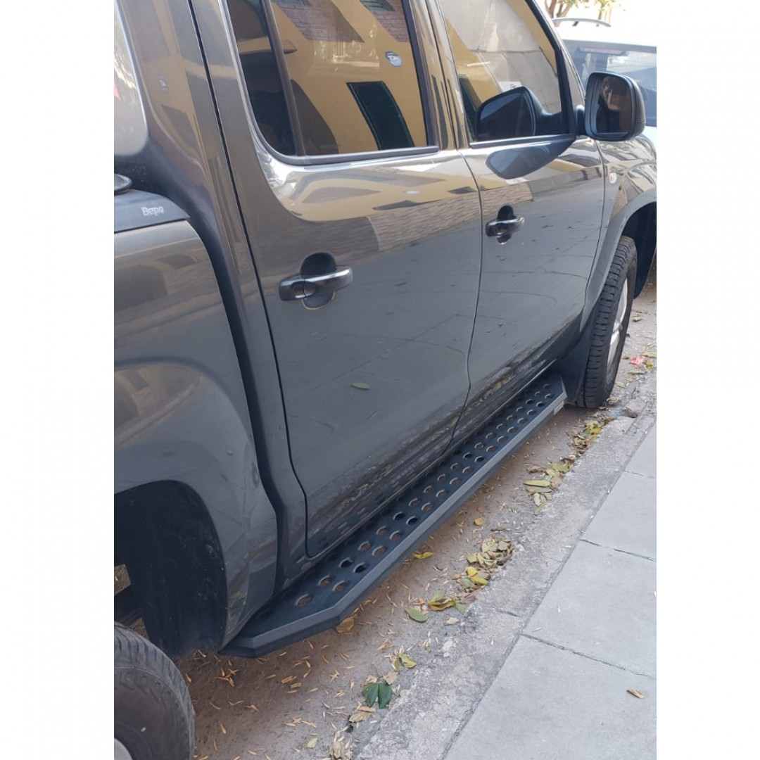 ESTRIBOS BLACKTREND ACERO GALVANIZADO NEGROS CABINA DOBLE S10 12-> RANGER 12-> FRONTIER 17-> HILUX 05-> AMAROK 10-> RAMPAGE (NO INCLUYE SOPORTES) (EBT000) - Imagen 2