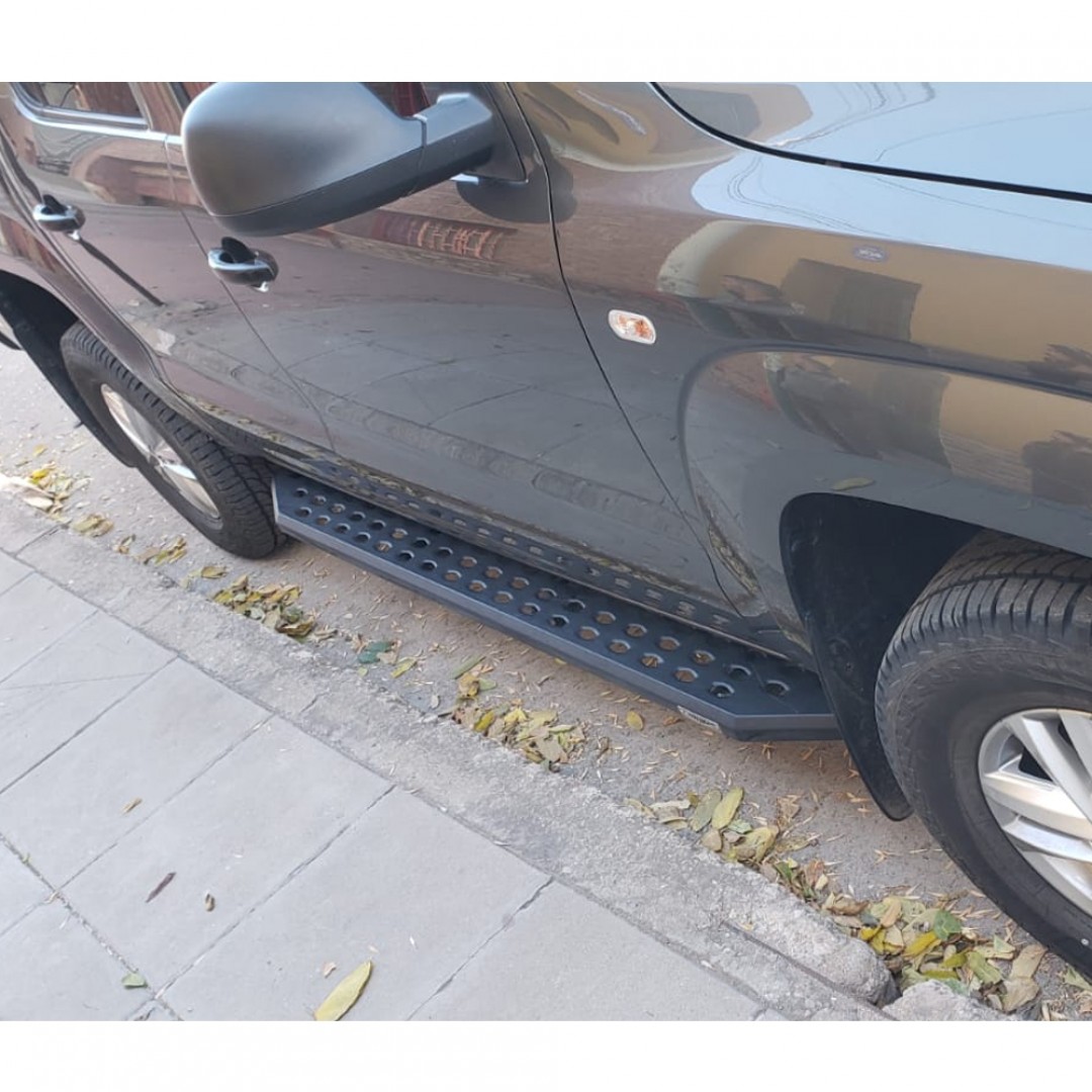 ESTRIBOS BLACKTREND ACERO GALVANIZADO NEGROS CABINA DOBLE S10 12-> RANGER 12-> FRONTIER 17-> HILUX 05-> AMAROK 10-> RAMPAGE (NO INCLUYE SOPORTES) (EBT000) - Imagen 3