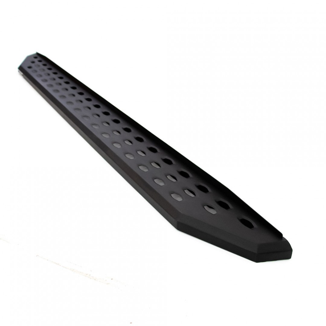 ESTRIBOS BLACKTREND ACERO GALVANIZADO NEGROS CABINA DOBLE S10 12-> RANGER 12-> FRONTIER 17-> HILUX 05-> AMAROK 10-> RAMPAGE (NO INCLUYE SOPORTES) (EBT000) - Imagen 4